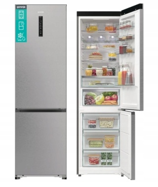 Lodówka dwudrzwiowa Gorenje NRB620E61X4WFE Srebrna DO OBUDOWY 203cm NoFrost