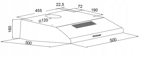 OKAP PODSZAFKOWY 50 CM BIAŁY JUNO MAAN KUCHENNY
