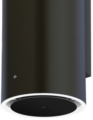 Okap CIARKO DESIGN Tubus Czarny Przyścienny CDP3801C Black Pilot Warm2Cold