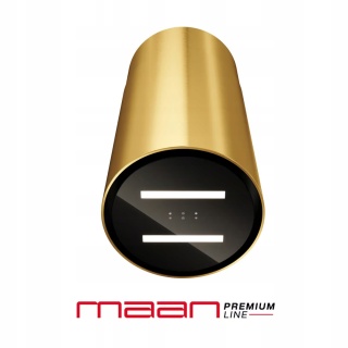 Okap Kuchenny Malwa 2 39 Gest Wyspowy Tuba 39cm Cichy 715 m³/h Złoty Połysk