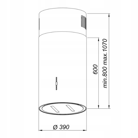 Okap Kuchenny Malwa 2 39 Gest Wyspowy Tuba 39cm Cichy 715 m³/h Złoty Połysk