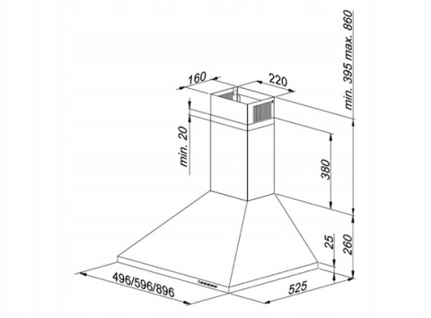 Okap MAAN Vela 2 60 biały PASEK LED