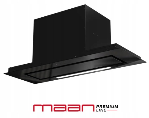 Okap do zabudowy podszafkowy 80 cm czarny szklany Tetyda 2 80 Plus Gest