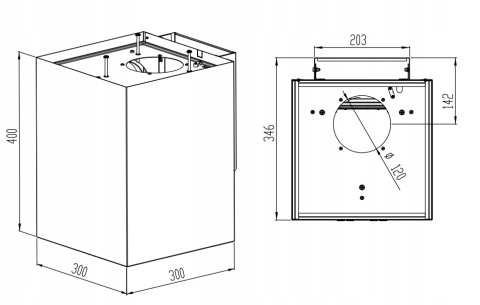 Okap kominowy Maan PONZA MINI WPB430 czarny