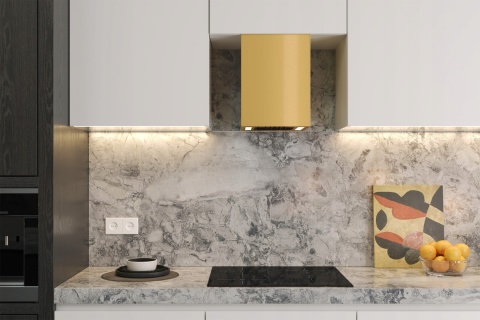 Okap kuchenny kominowy MAAN Ponza Mini WPB 430 Złoty Połysk Przyścienny