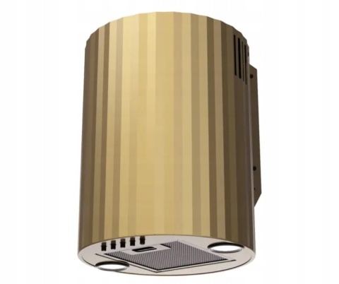 Okap przyścienny MAAN tuba ryflowany złoty piaskowy Elba Mini 3D WPB 431