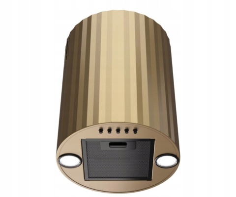 Okap przyścienny MAAN tuba ryflowany złoty piaskowy Elba Mini 3D WPB 431