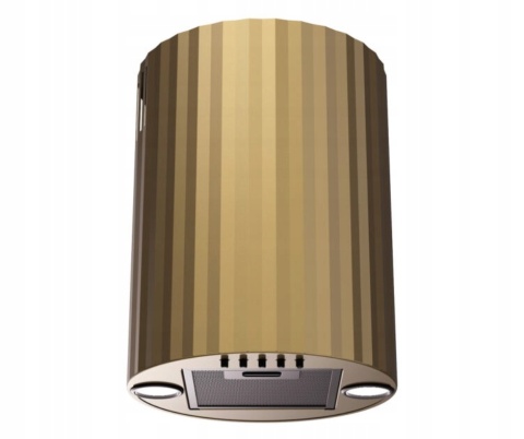 Okap przyścienny MAAN tuba ryflowany złoty piaskowy Elba Mini 3D WPB 431