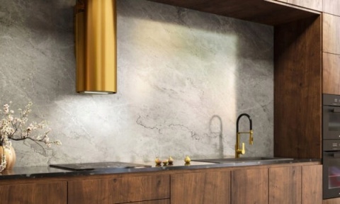 Okap przyścienny Maan TUBA ELBA W 39cm ZŁOTY POŁYSK Pilot