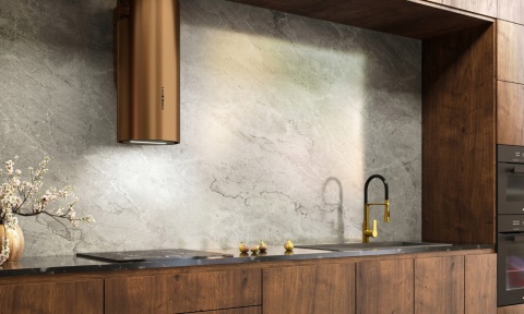 Okap ścienny Maan Malwa W 731 Miedź Połysk LED