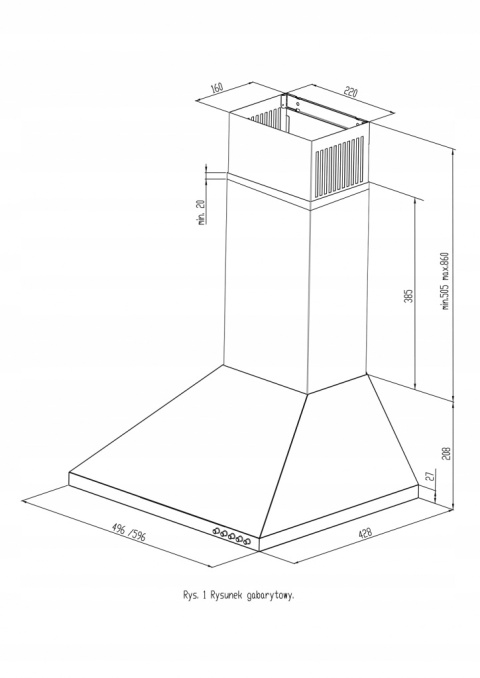 Okap ścienny Maan VELA2 50 Biały