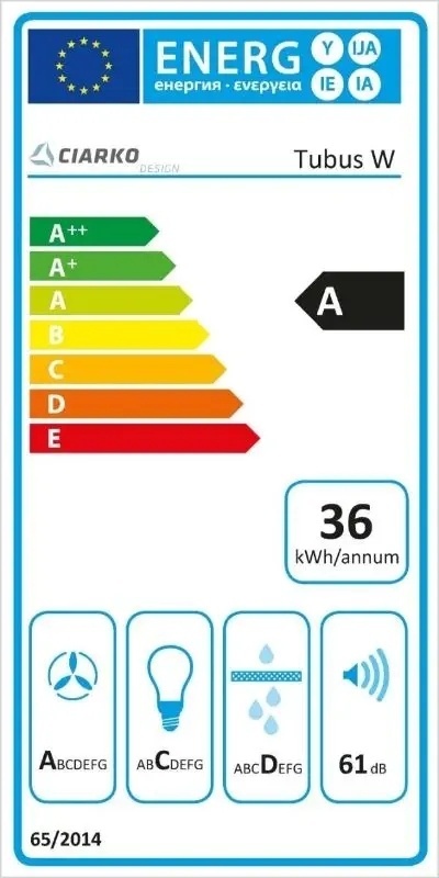 Okap wyspowy Ciarko Design Tubus W Black 160W Oświetlenie LED