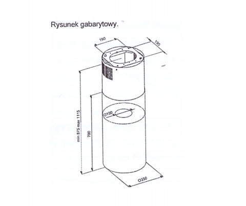 Okap wyspowy MAAN Elba PB 35 czarny TUBA