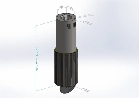 Okap wyspowy tuba złoty CIARKO Design Monogram W sterowany gestem + pilot