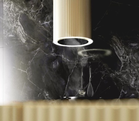 Okap wyspowy tuba złoty CIARKO Design Monogram W sterowany gestem + pilot