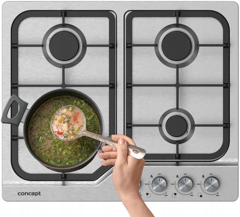 PŁYTA GAZOWA DO ZABUDOWY 60cm CONCEPT SZKŁO 4 PALNIKI ŻELIWNE PDV7460ss