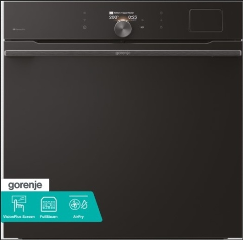 Piekarnik z Generatorem 100% Para Gorenje BFS6148B VisionPlus AirFry Czarny