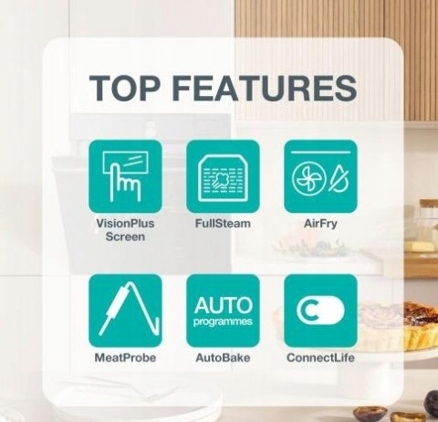 Piekarnik z Generatorem 100% Para Gorenje BFS6148B VisionPlus AirFry Czarny