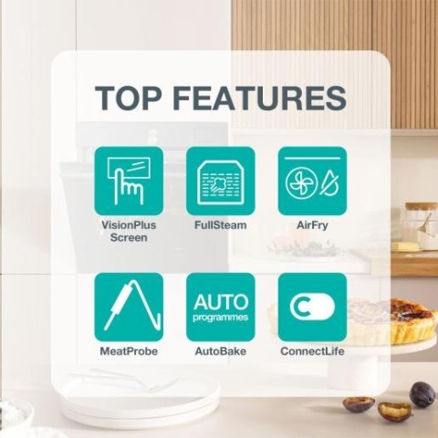 Piekarnik z Generatorem 100% Para Gorenje BFS6148B VisionPlus AirFry Czarny