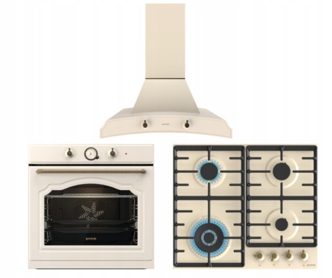 Zestaw RETRO Gorenje Piekarnik BOS67372CLI + Okap DK63MCLI + Płyta GW642CLI