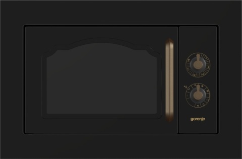 Zestaw RETRO czarny Gorenje Piekarnik + płyta gazowa + okap + mikrofala