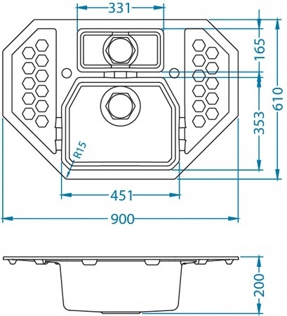 Zlewozmywak granitowy Alveus SENSUAL 60 twilight