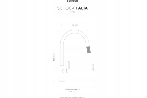 Bateria Schock TALIA 536120 GUB (GunMetal) Wyciągana wylewka bez ciężarka