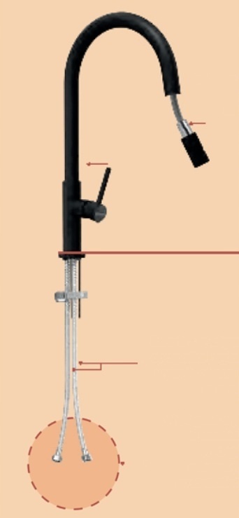 Bateria Schock TALIA 536120 GUB (GunMetal) Wyciągana wylewka bez ciężarka