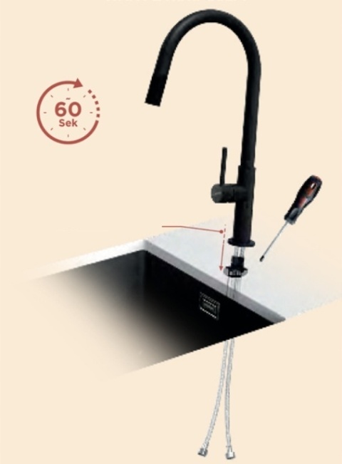 Bateria Schock TALIA 536120 GUB (GunMetal) Wyciągana wylewka bez ciężarka