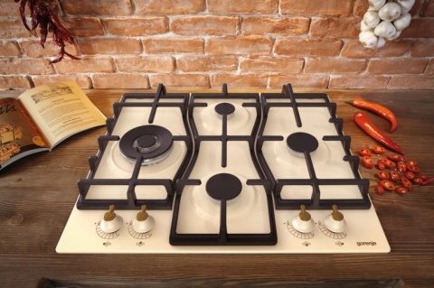 Gorenje GW6D42CLI Retro Płyta gazowa 4-palnikowa z żeliwnym rusztem, emalia