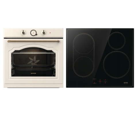 Kremowy Zestaw RETRO GORENJE Piekarnik BOS67372CLI + Płyta CI6421CLBSC