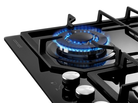 Płyta gazowa Concept BLACK czarne szkło PDV7460bc WOK 60cm