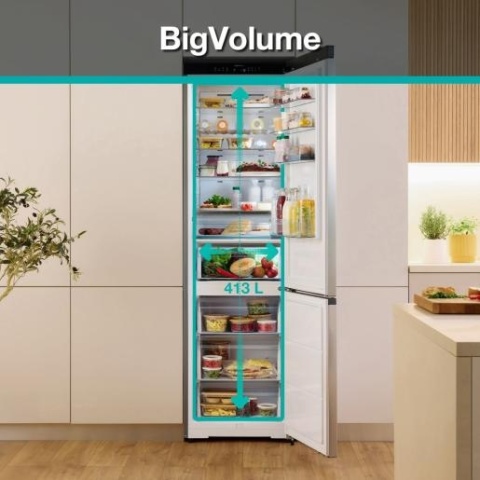 Lodówka dwudrzwiowa Gorenje NRB620E61X4WFE 203cm Srebrna DO OBUDOWY