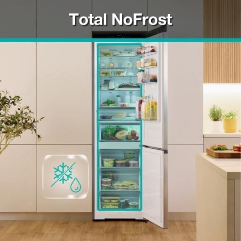 Lodówka dwudrzwiowa Gorenje NRB620E61X4WFE 203cm Srebrna DO OBUDOWY