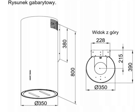 Maan Malwa 3D W835 okap przyścienny Czarny