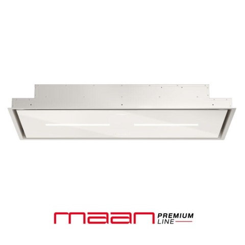 OKAP WYSPOWY SUFITOWY 100 cm MAAN Prime 2 BIAŁY turbina zewnętrzna 850 LED