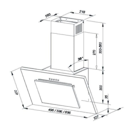 Okap Kuchenny MAAN Vertical 60cm Biały