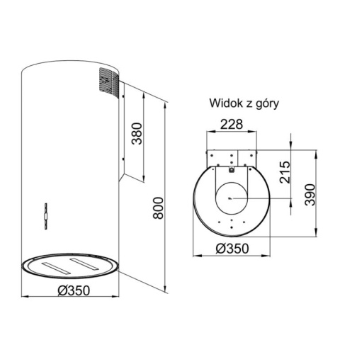 Okap Wyspowy MAAN Malwa 2 W835 Gest Złoty Połysk 700m3