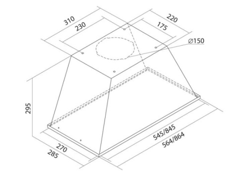 Okap kuchenny do zabudowy 60cm TOFLESZ LINEA Glass Czarny Szkło 850m3/h LED