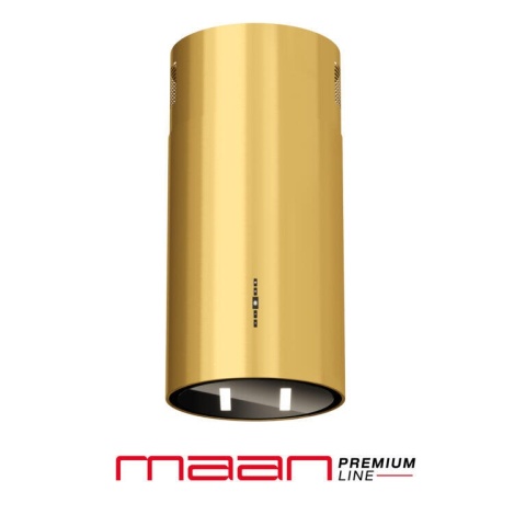 Okap kuchenny wyspowy MAAN Malwa Złoty Połysk Tuba 39cm LED 720m3