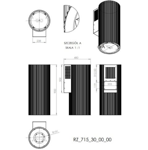 Okap przyścienny Ciarko Design Monogram Black 90cm 670 m3/h
