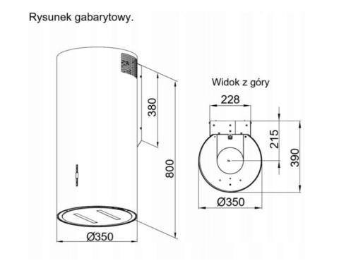 Okap ścienny Maan Malwa 3D W835 sterowanie Gestem Złoty Piaskowy