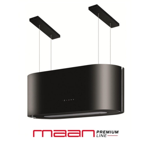 Okap wyspowy 80cm czarny MAAN Santina 2 Black 80cm 715m3/h