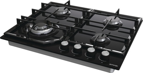 Płyta gazowa Gorenje GTW641KB 60 cm czarne szkło żeliwo palnik wok