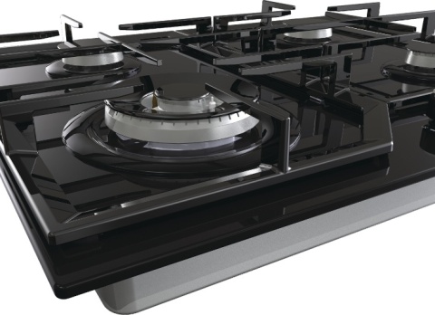 Płyta gazowa Gorenje GTW641KB 60 cm czarne szkło żeliwo palnik wok