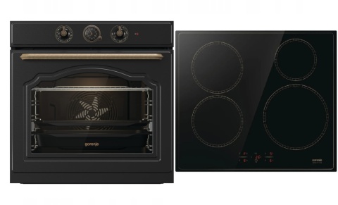 Zestaw Gorenje Retro BOS67372CLB + GI6401CLBSC Czarny