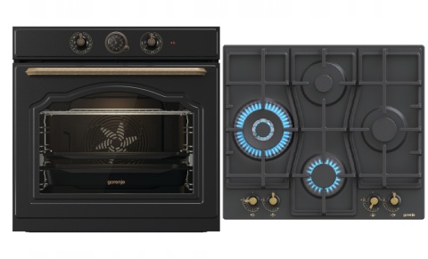 Zestaw Gorenje Retro BOS67372CLB + GW6D42CLB Czarny