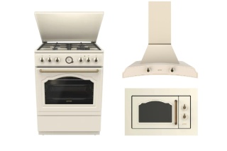 Zestaw Gorenje Retro Kuchnia GKS6C71CLI + DK63MCLI + BM235CLI Kremowy