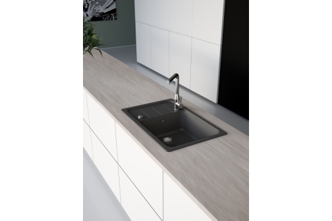 Zlewozmywak Schock FORMHAUS D-100LS Onyx CRISTALITE® 78cm x 50cm
