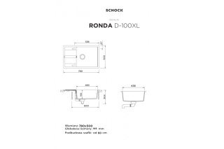 Zlewozmywak Schock RONDA D-100XL Vanilla CRISTALITE® do szafki 60
